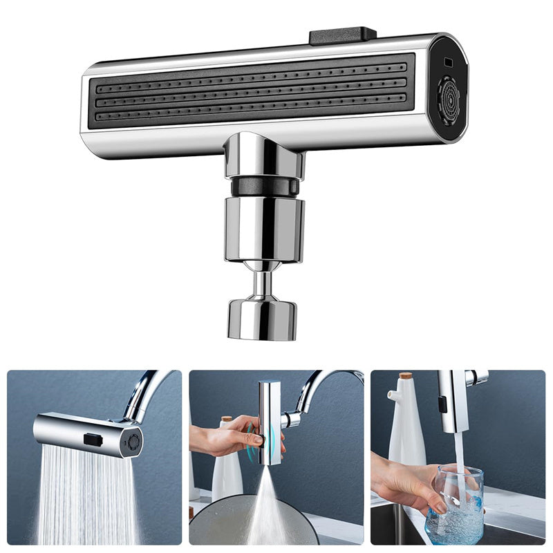 Splash-Proof Universal Rotating Kitchen Faucet Waterfall Nozzle Extension