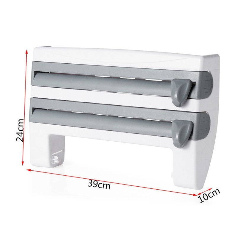 4-In-1 Kitchen Roll Holder Dispenser for Foil Film Wrap