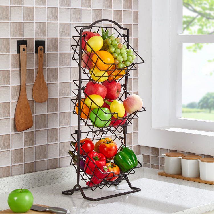 Simple Multi-layer Iron Shaken Storage Shelf for Vegetables