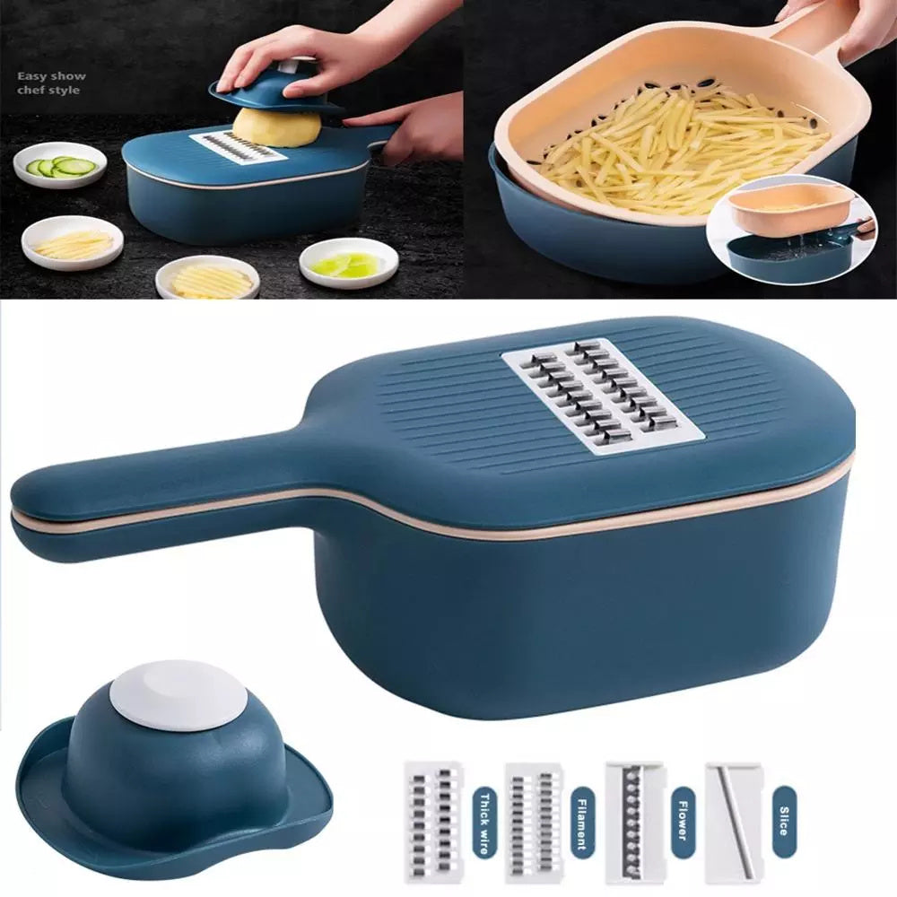 Multifunctional Vegetable Cutter & Slicer: Peel, Grate, Slice Effortlessly