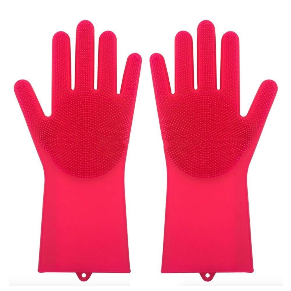 Silicone Heat-resistant Cleaning Brush Scrubbing Gloves for Kitchen Magic