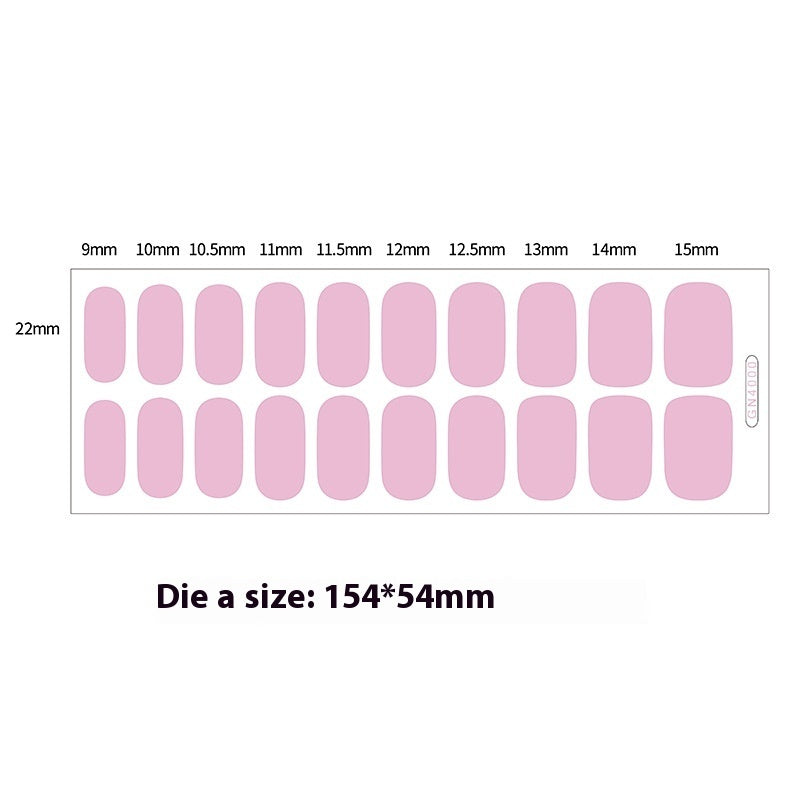 Finger Baking-Free Gel Nail Stickers with Simple Grid Design