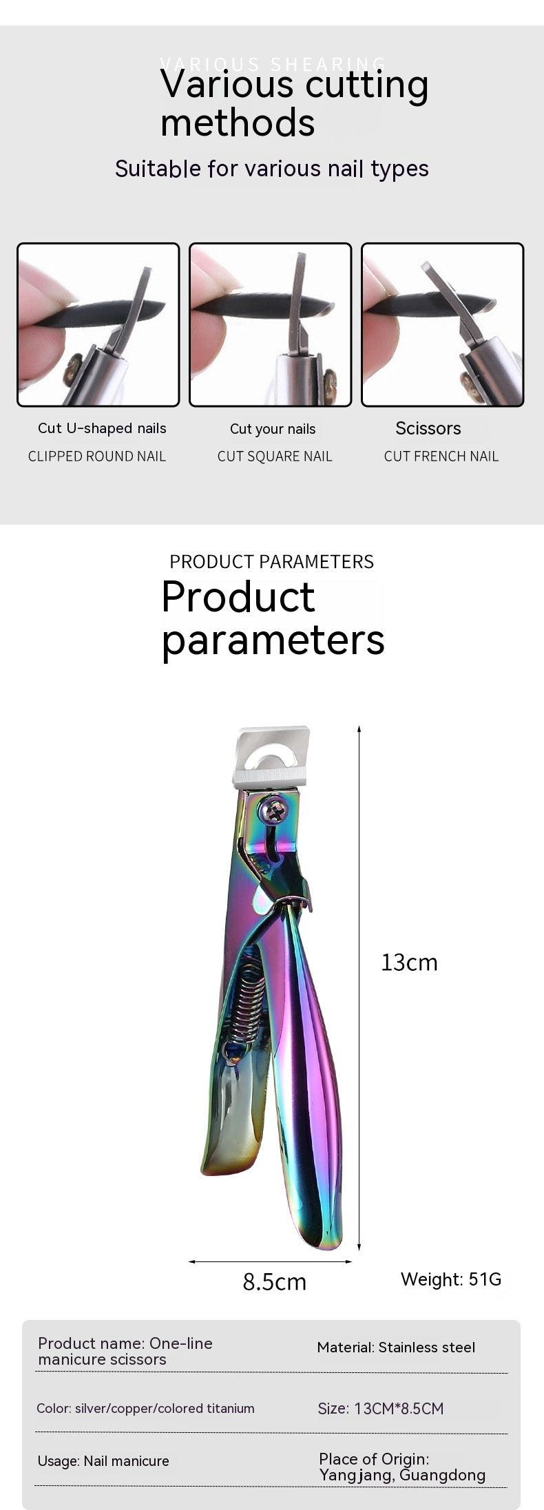 Flat Mouth U-shaped Scissors Nail Tip Pliers for Precision