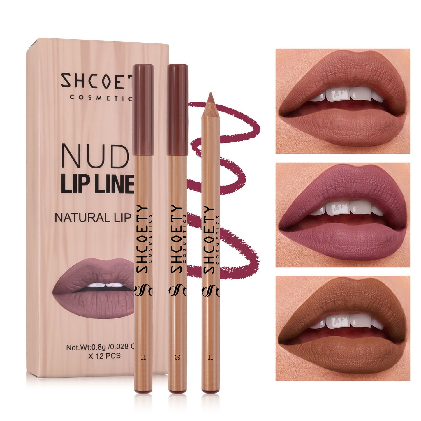 Nude Long Lasting Fadeless Makeup: Log Matte Lipstick Liner Suit