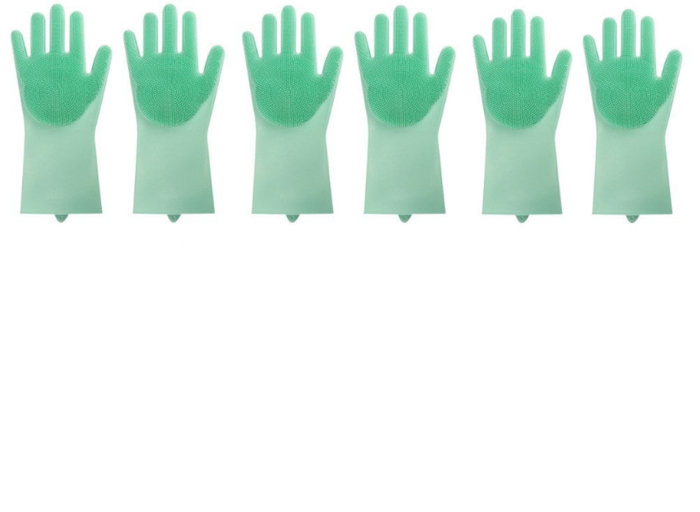 Silicone Heat-resistant Cleaning Brush Scrubbing Gloves for Kitchen Magic