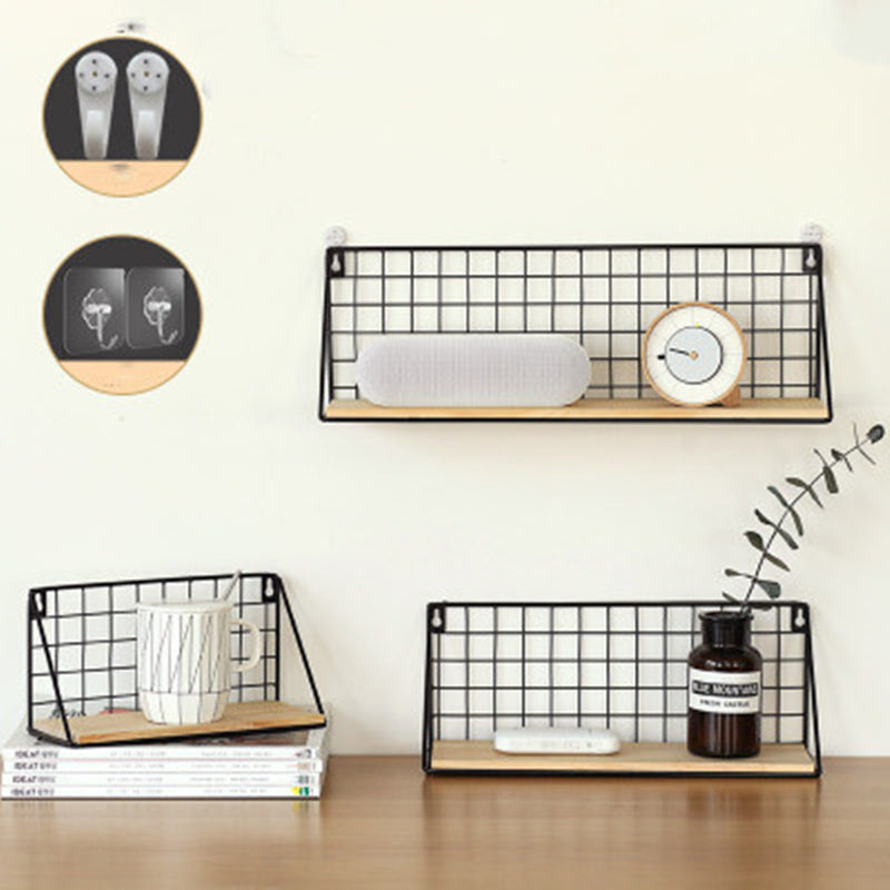 Elegant Japanese Style Wrought Iron Wall Hanging Basket Decor