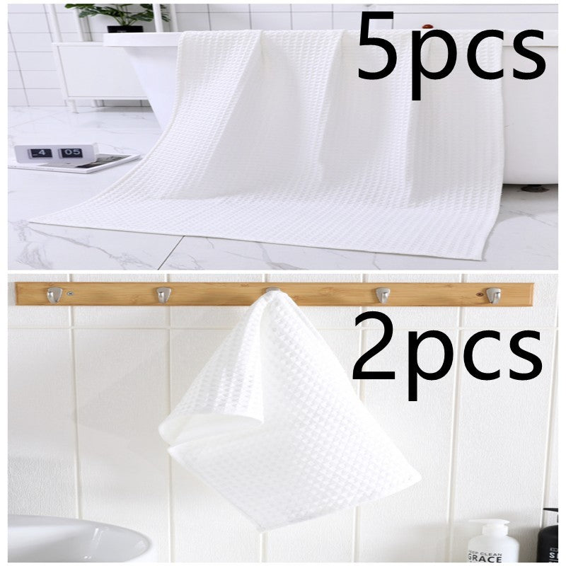Luxurious Water-absorbing Quick-drying Pure Cotton Waffle Bath Towel