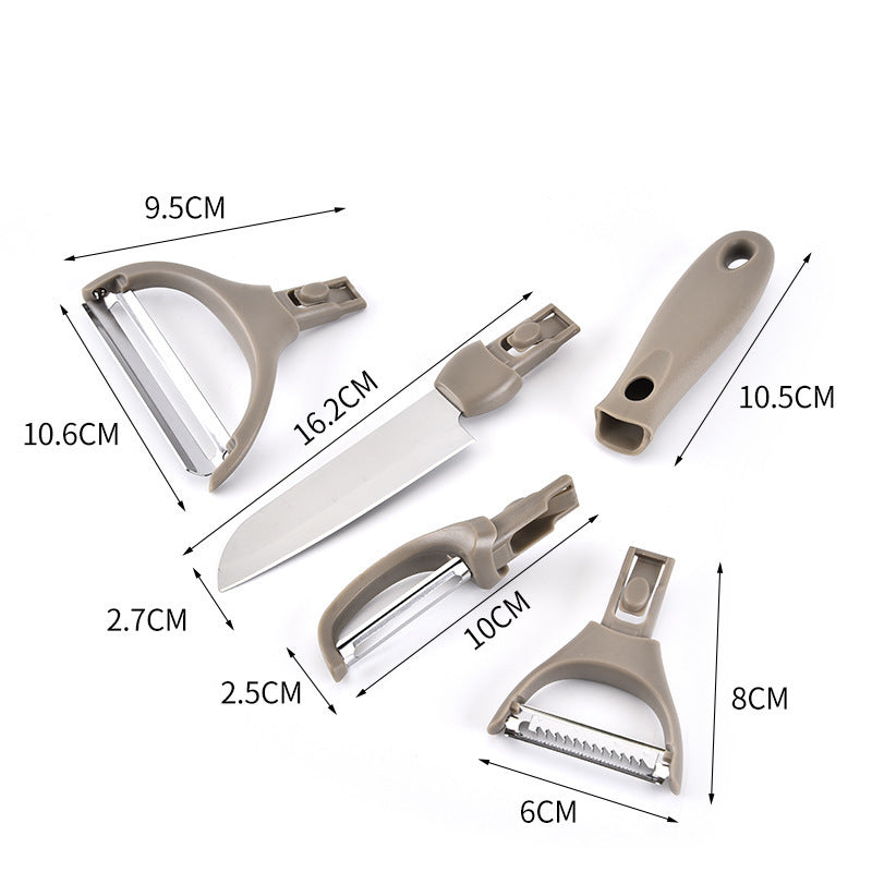 Stainless Steel Cutter Set: Wheat Straw Board & Peeler Combo