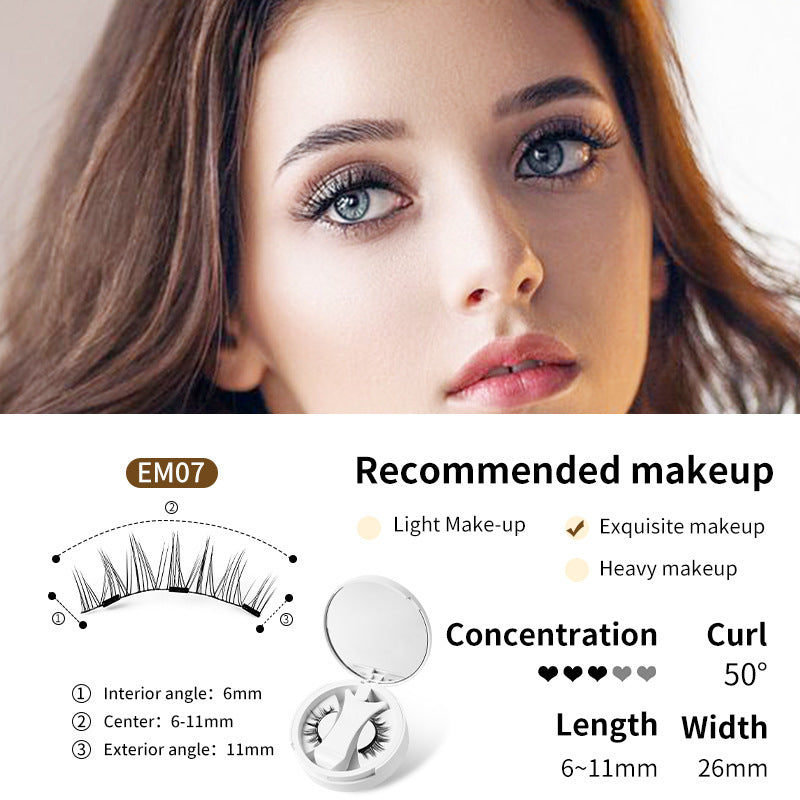 Magnetic False Eyelashes Kit: Glue-Free, Natural Look & Applicator