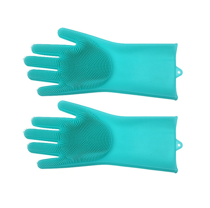 Silicone Heat-resistant Cleaning Brush Scrubbing Gloves for Kitchen Magic