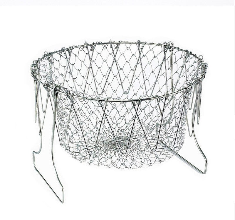 Stainless Steel Multi-function Foldable Deep Fry Cooking Basket