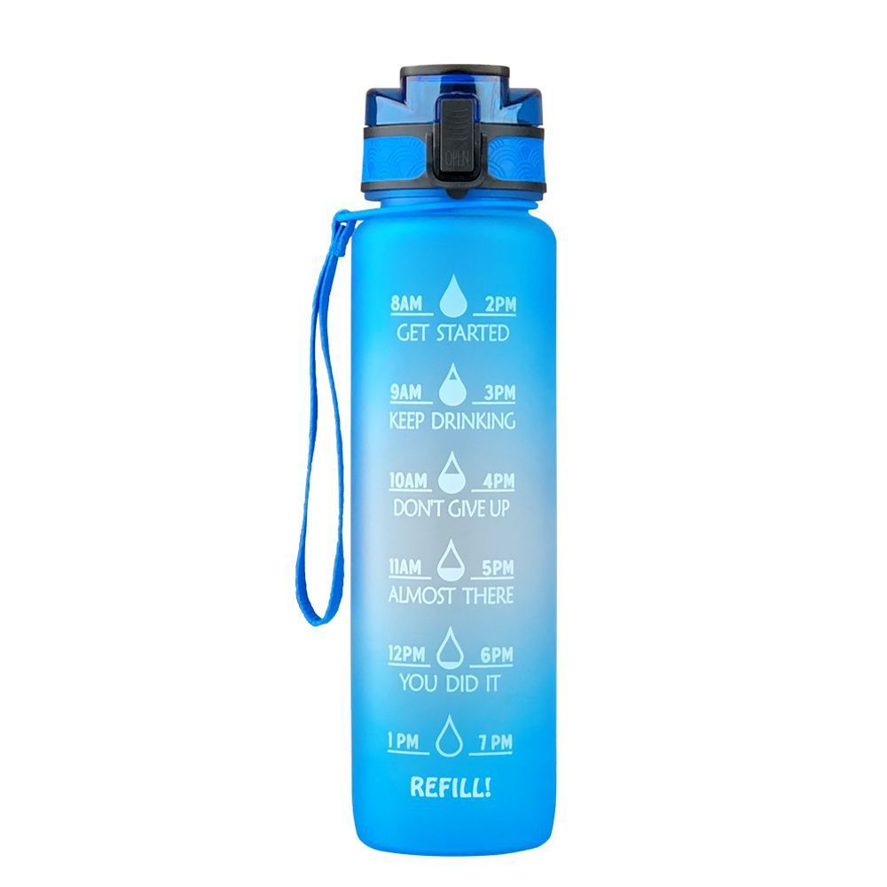 Transparent Flask Water Bottle 1000ml Kawaii BPA-Free Sports Infuser