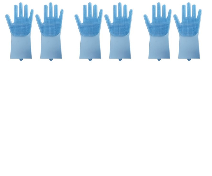Silicone Heat-resistant Cleaning Brush Scrubbing Gloves for Kitchen Magic
