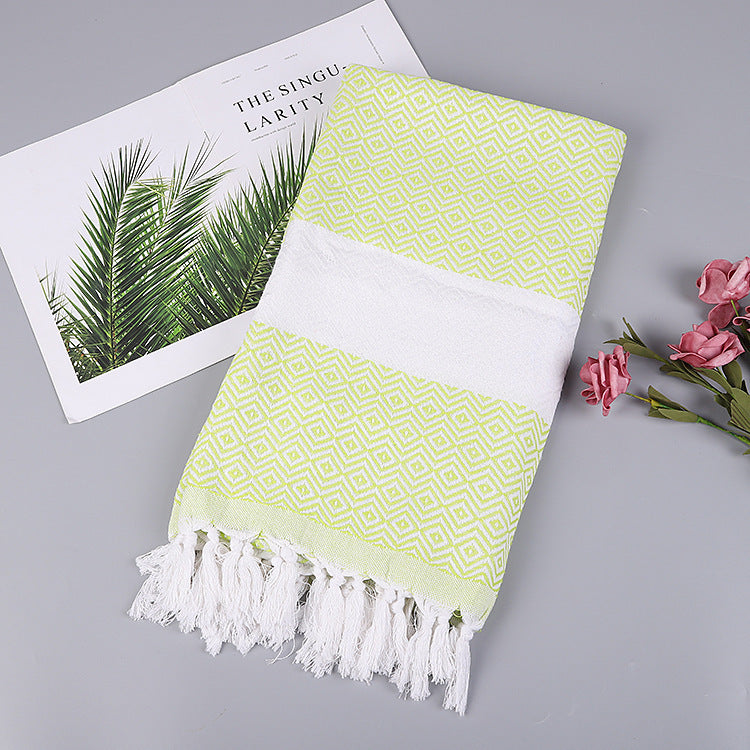 Luxurious Handmade Tassel Blanket Turkish Beach Towel – Vibrant Colors