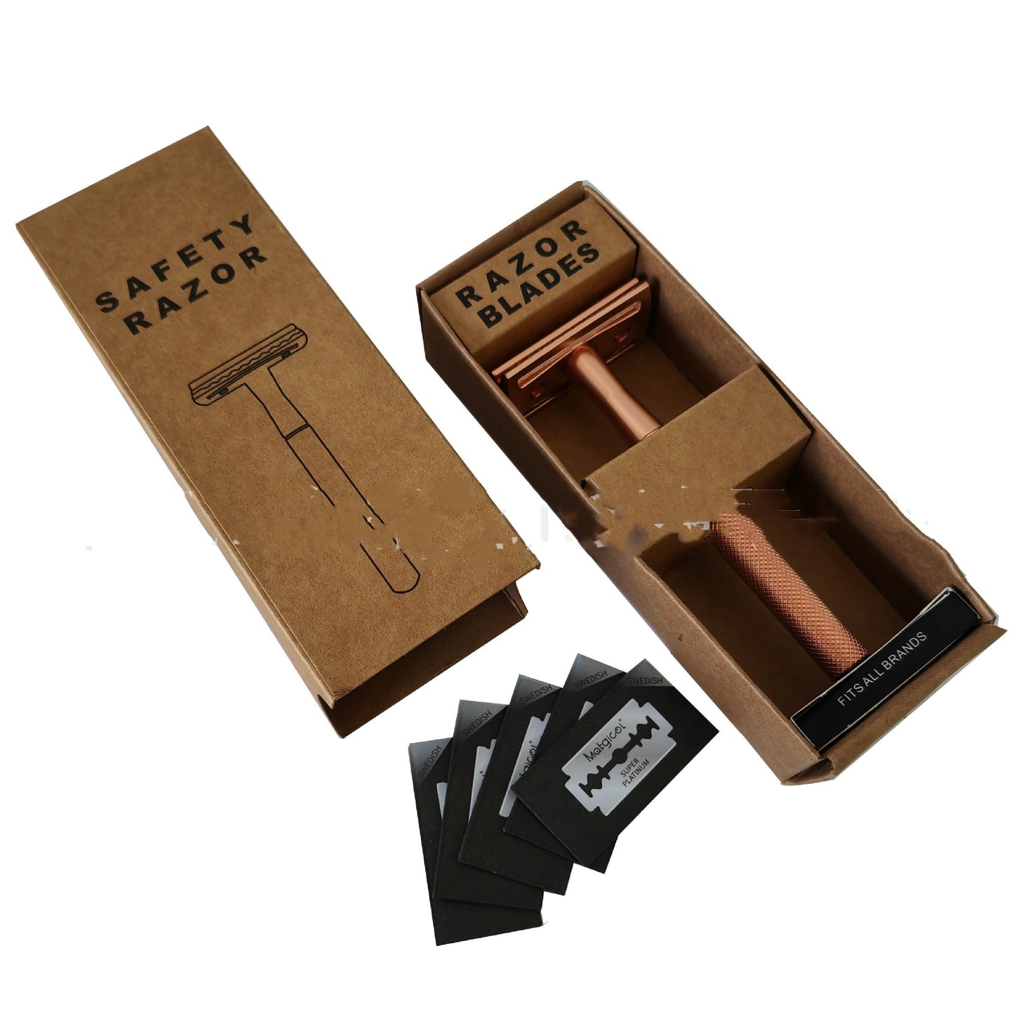 Timeless Men's Copper Manual Old-fashioned Shaver for Classic Grooming