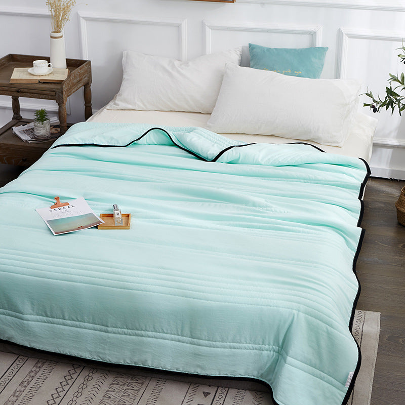 Pure Color Cooling Blanket: Compressible Summer Quilt Comfort