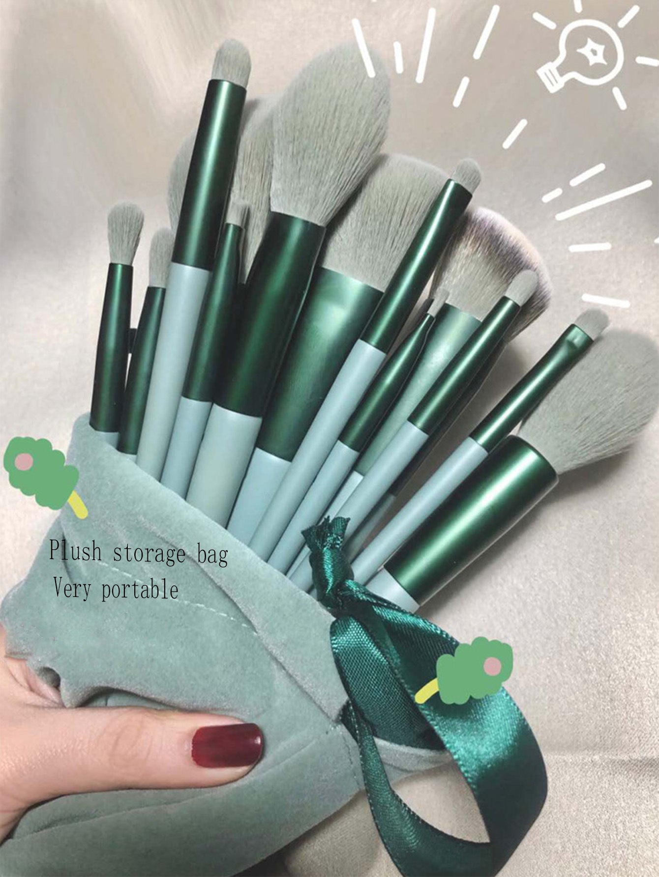 Cloth Bag Portable Soft Hair Makeup Brush Suit Travel Set