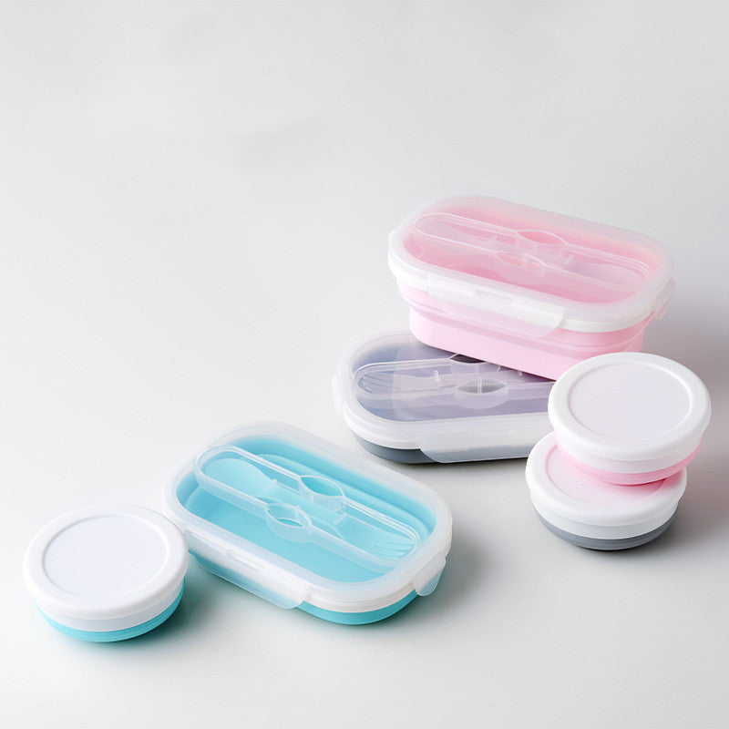 Space-Saving Portable Foldable Silicone Lunch Box for Modern Living
