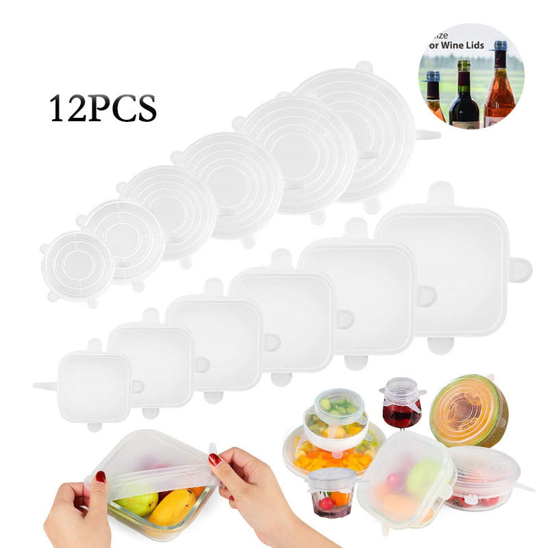 Versatile 6-Piece Stretch Siliconecover Set for Food Preservation