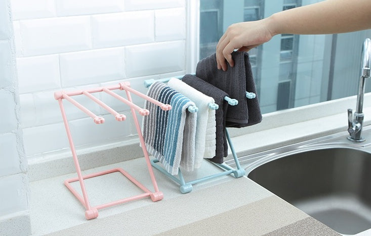 Foldable Dishcloth Shelf: Space-Saving Kitchen Accessories Gadget Organizer