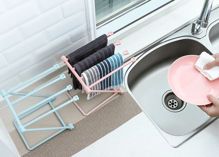 Foldable Dishcloth Shelf: Space-Saving Kitchen Accessories Gadget Organizer