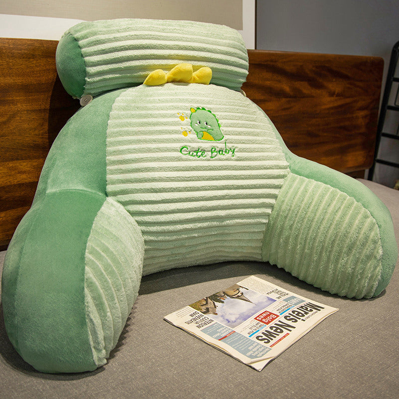 Striped Flannel Bedside Soft Upholstery Cushion: Cozy Animal Comfort