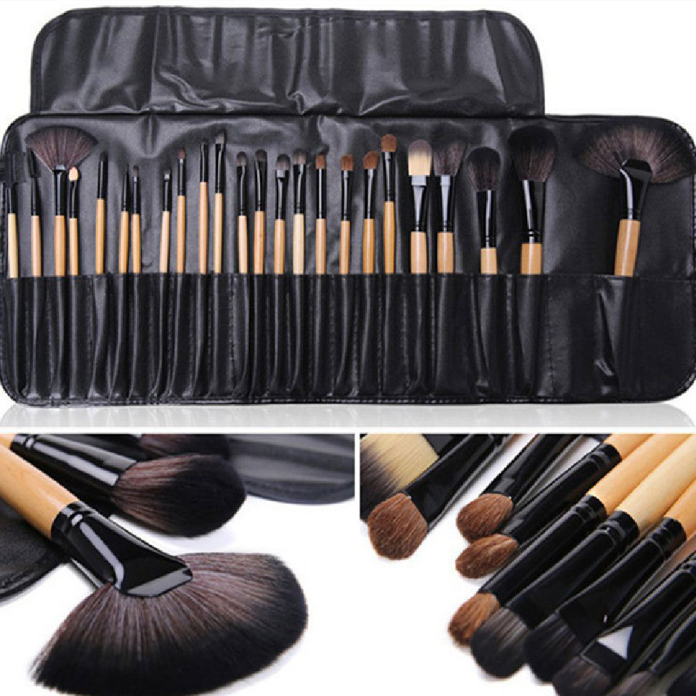 Complete 24 PCs Makeup Brush Set With Horse Hair Elegance