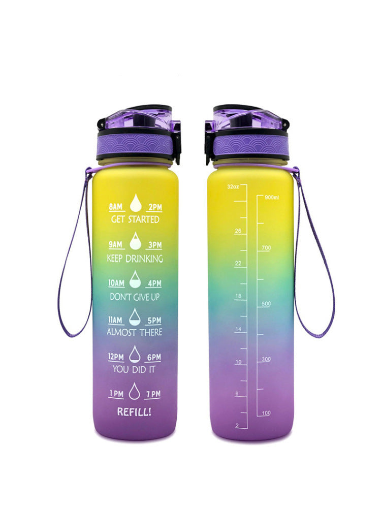 Transparent Flask Water Bottle 1000ml Kawaii BPA-Free Sports Infuser