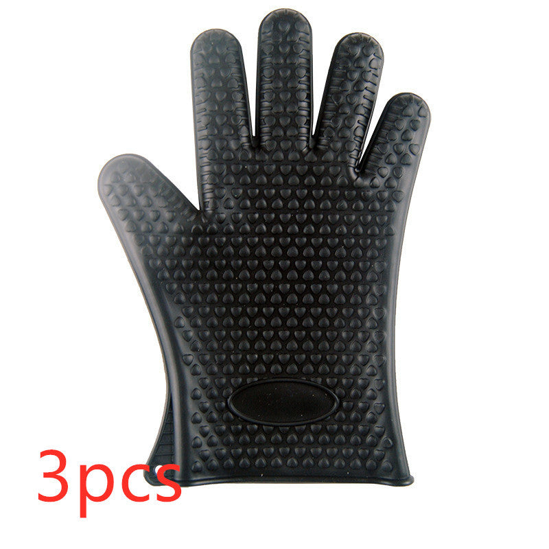 Heat Proof Food Grade Silicone Oven Mitts for BBQ Safety