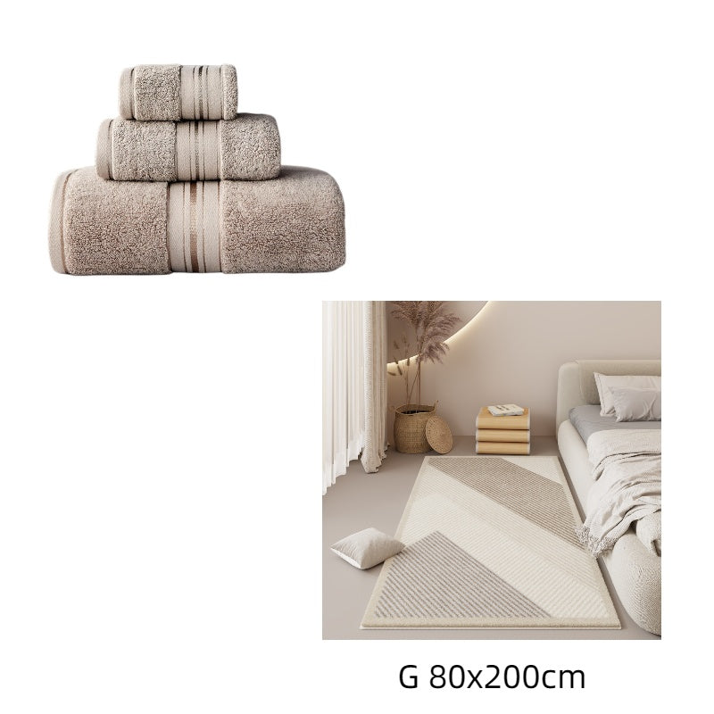 Luxury Pure Color Thick Cotton Bath Towel Set Collection