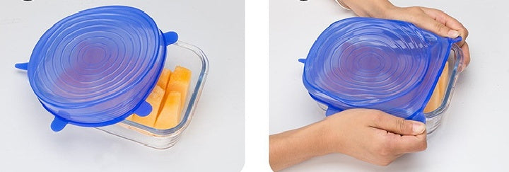 Versatile 6-Piece Stretch Siliconecover Set for Food Preservation