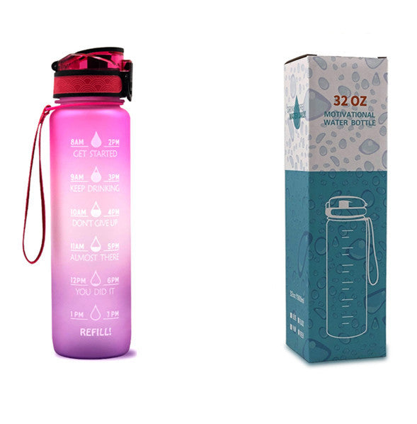 1L Tritan Time Marker Water Bottle - Leakproof Sports Fitness