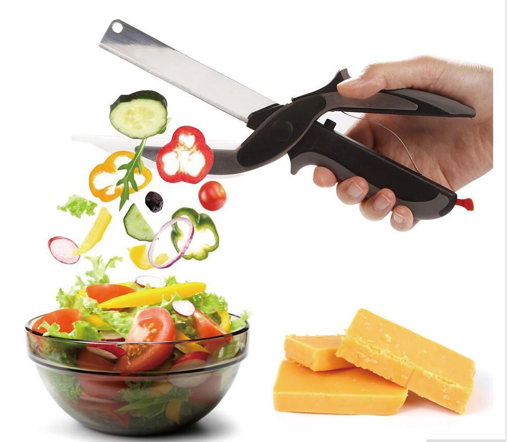 Effortless Cooking: 2 in 1 Stainless Steel Knife Shears Slicer