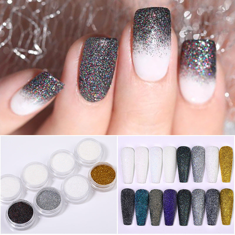 DIY Nail Powder Magic: Shimmering Gradient Art Blooming Wonders