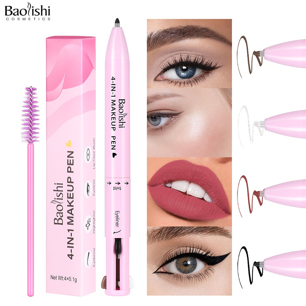 Versatile Four-in-one Makeup Multi-color Highlight Eyeliner Brush