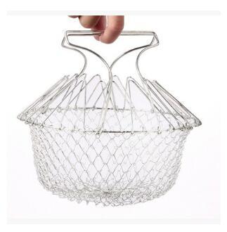 Stainless Steel Multi-function Foldable Deep Fry Cooking Basket