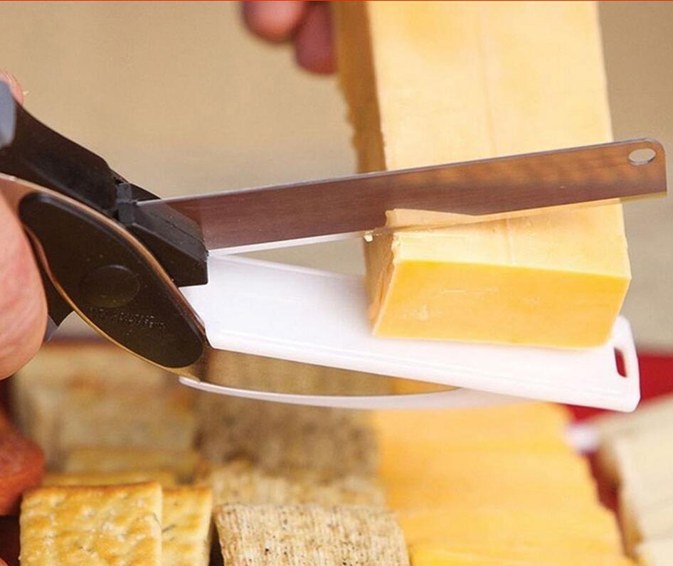 Effortless Cooking: 2 in 1 Stainless Steel Knife Shears Slicer