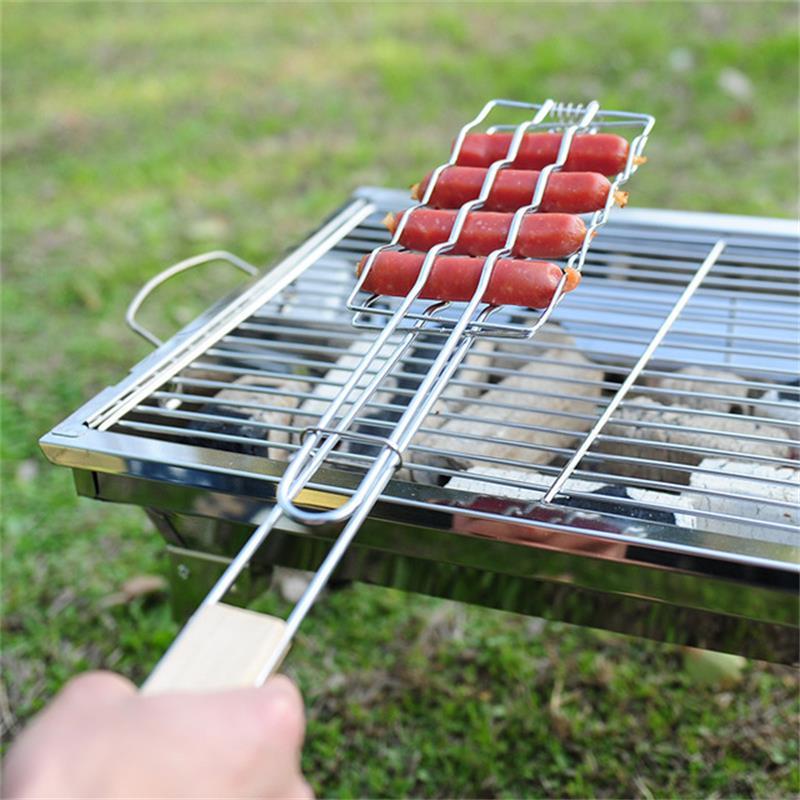 Ultimate Outdoor Grilling Accessories: Wooden Handle Barbecue Clip Set