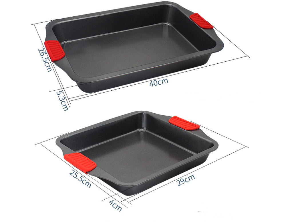 Silicone Binaural Baking Tray: Luxury Non-Stick Carbon Steel