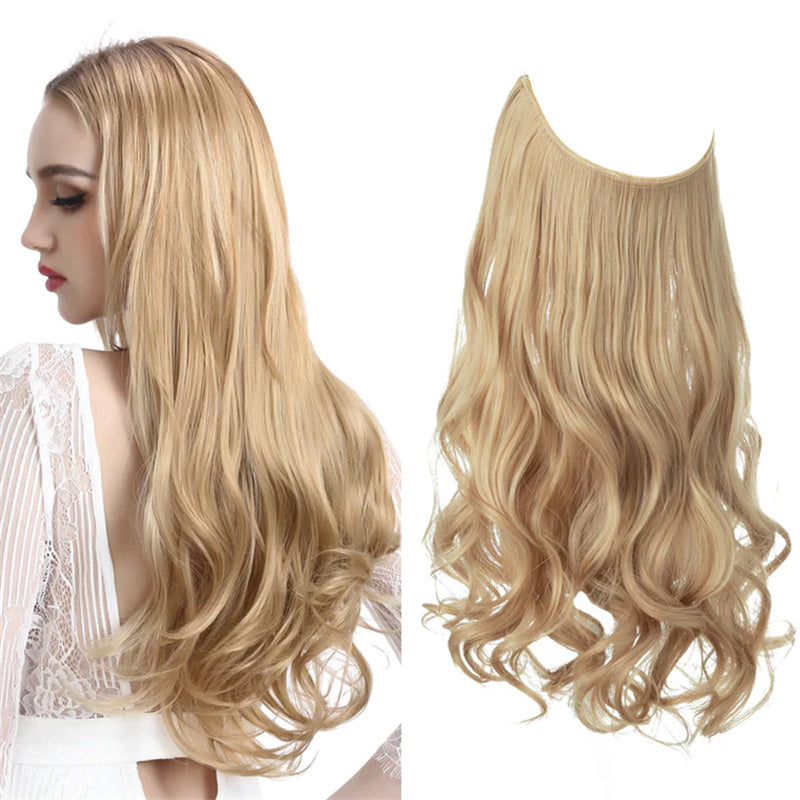 Long Curly Hair Wig: Female Fish Line Chemical Fiber Extension