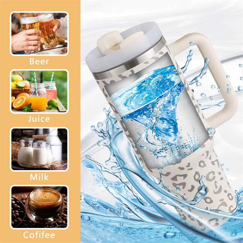 40oz Portable Stainless Steel Water Bottle Mug With Handle