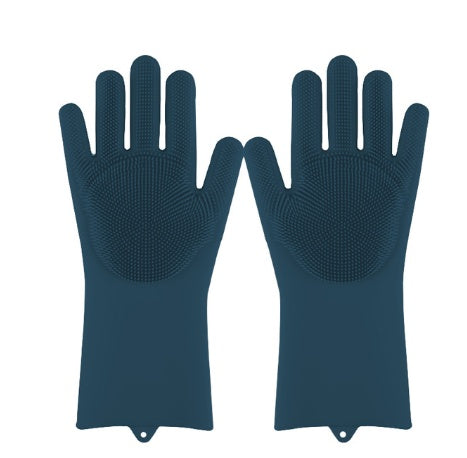 Silicone Heat-resistant Cleaning Brush Scrubbing Gloves for Kitchen Magic