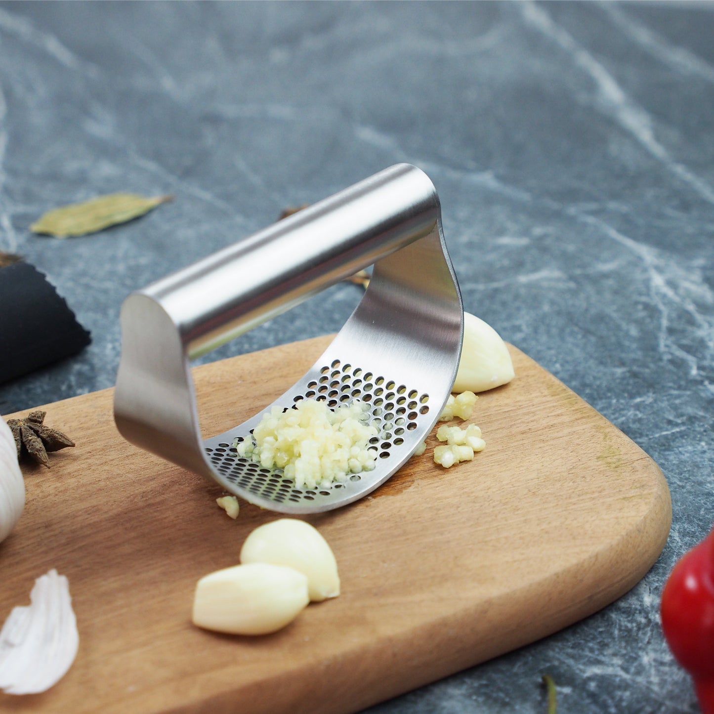 Effortless Upgraded Stainless Steel Garlic Press Manual Ginger Crusher