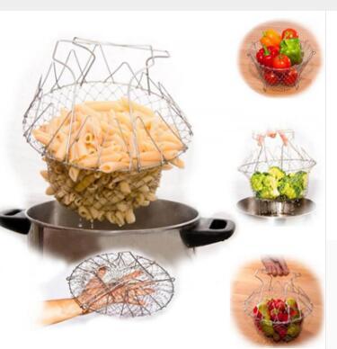 Stainless Steel Multi-function Foldable Deep Fry Cooking Basket