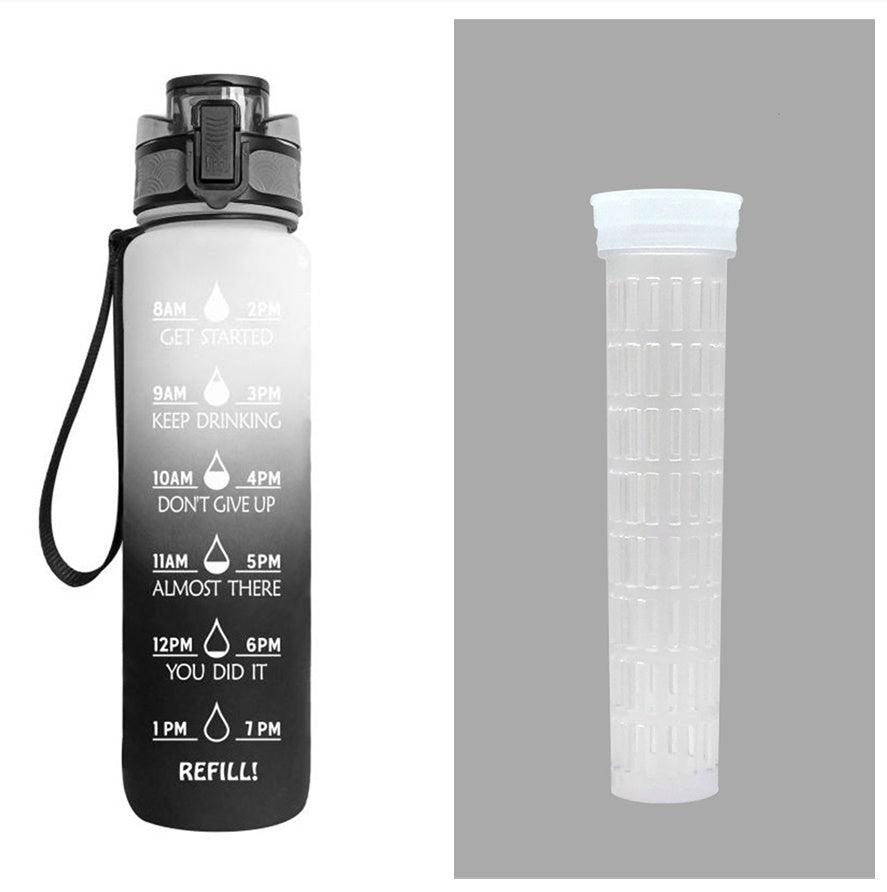 1L Tritan Time Marker Water Bottle - Leakproof Sports Fitness