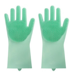 Silicone Heat-resistant Cleaning Brush Scrubbing Gloves for Kitchen Magic