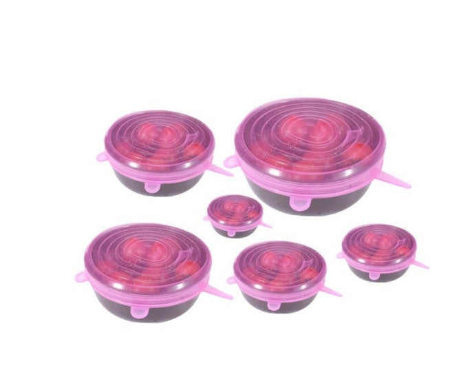 Versatile 6-Piece Stretch Siliconecover Set for Food Preservation
