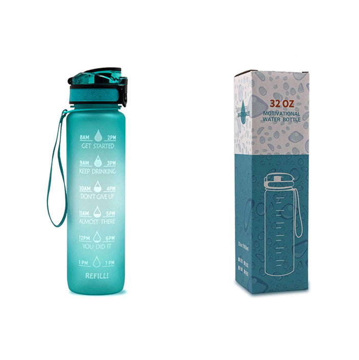 1L Tritan Time Marker Water Bottle - Leakproof Sports Fitness