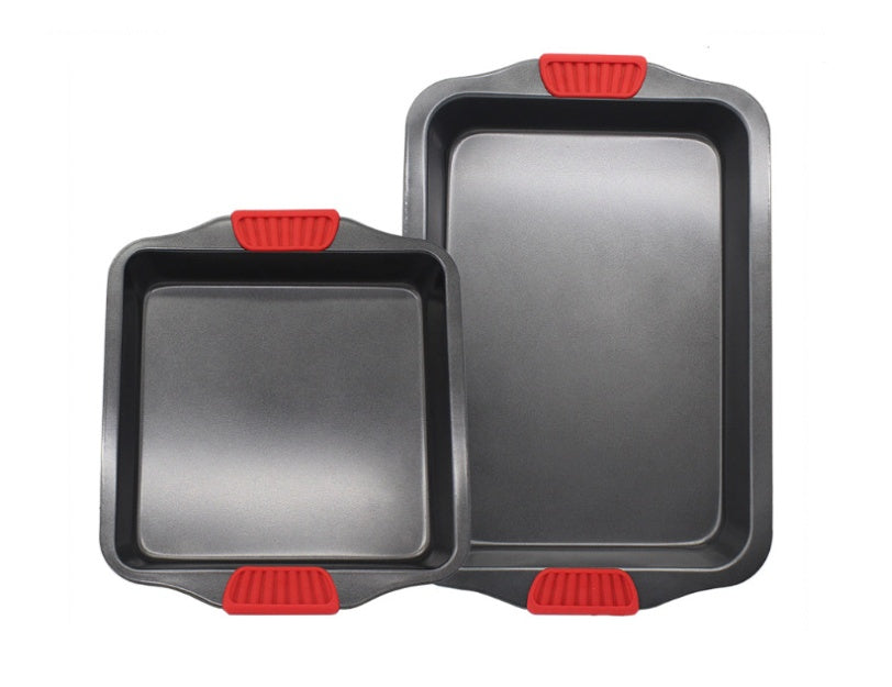 Silicone Binaural Baking Tray: Luxury Non-Stick Carbon Steel