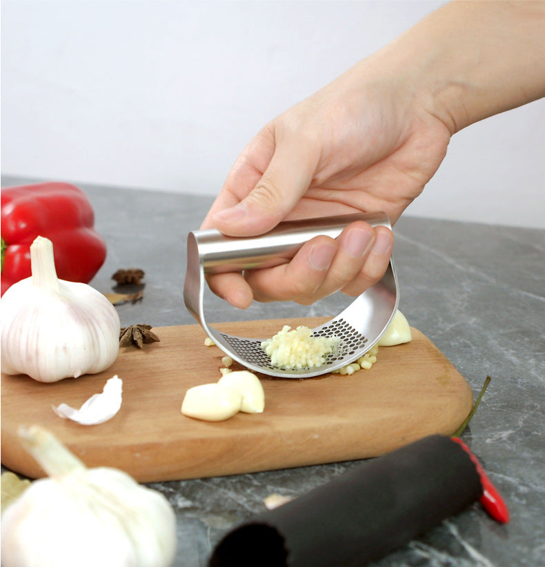 Effortless Upgraded Stainless Steel Garlic Press Manual Ginger Crusher